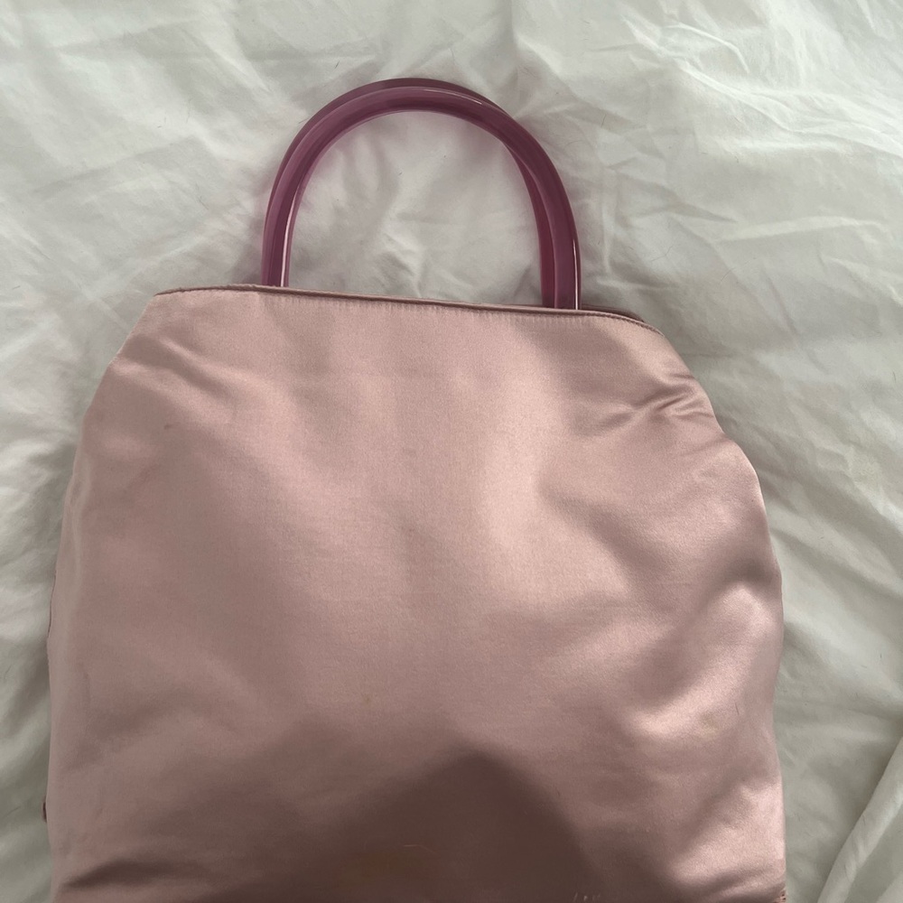 Prada silk handbag with acrylic handles (vintage) - Picture 12 of 15